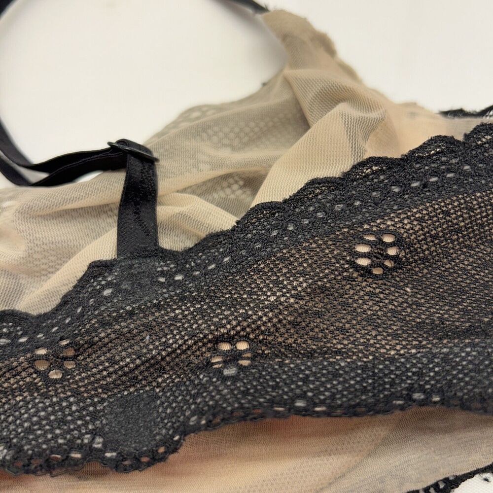 Victoria's Secret Angels Bra Black Lace Semi-Sheer Lightly Lined 34D - Picture 5 of 8
